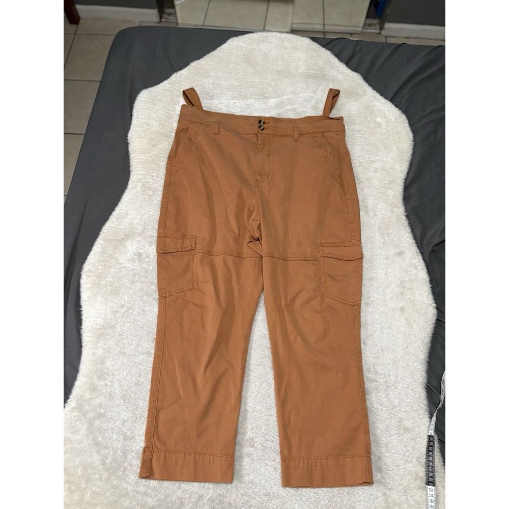 Cabi Pants Mythical Paper Bag‎ Cargo Cashew Orange Taper Leg Belted Womens 14